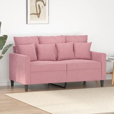 Tweezitsbank 120 cm fluweel roze