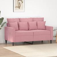 Tweezitsbank 120 cm fluweel roze