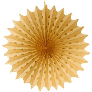 Decoratie waaier van papier - Honeycomb - goud - Dia 45 cm - Feest versiering