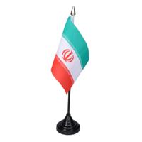 Vlag Iran tafelvlaggetjes - 1x stuks - 10 x 15 cm vlag - met zwarte standaard Vlag Iran tafelvlaggetjes - 1x stuks - 10 x 15 cm vlag - met zwarte standaard