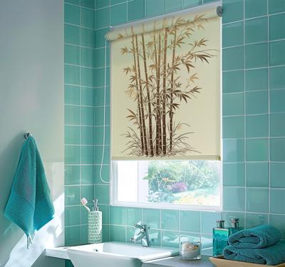 Zen bamboe raambekleding badkamer