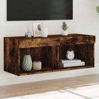 Tv-meubel met LED-verlichting 80x30x30 cm gerookt eikenkleurig - thumbnail