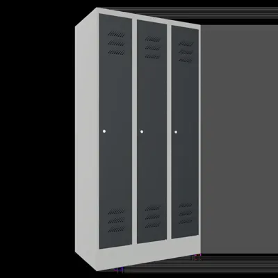Kledinglocker voor 3 personen - H.185 x B.90 cm - Lichtgrijs (RAL7035) Antracietgrijs (RAL7016)