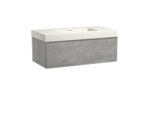 Storke Edge zwevend badmeubel 106 x 52 cm beton donkergrijs met Mata High enkele wastafel in mat witte solid surface