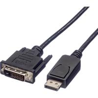 ROLINE DisplayPort Kabel DP Male - DVI Male (24+1), zwart, 1 m - thumbnail