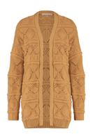 Percia ajour cardigan - dark sahara - 06993
