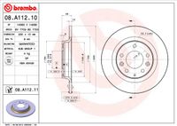 Remschijf BREMBO, Remschijftype: Massief, u.a. für Mazda