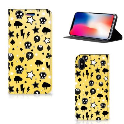 Mobiel BookCase Apple iPhone X | Xs Punk Geel Mobiel BookCase Apple iPhone X | Xs Punk Geel