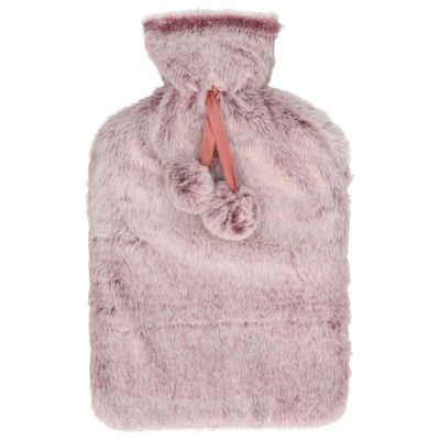Warmwaterkruik - met zachte pluche hoes - lila paars - 2L - kruik