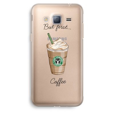 But first coffee: Samsung Galaxy J3 (2016) Transparant Hoesje