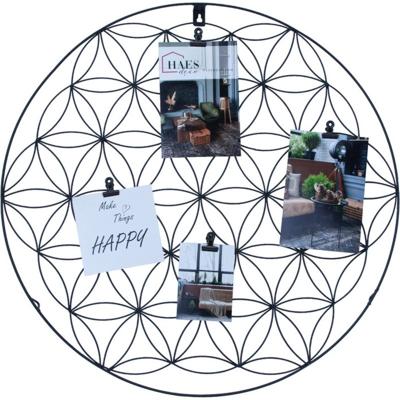 Haes Deco Industrieel metalen rond wandrek Heidal zwart diameter 50 cm - LA772HS