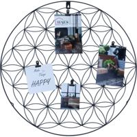 Haes Deco Industrieel metalen rond wandrek Heidal zwart diameter 50 cm - LA772HS