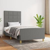 Bedframe zonder matras 90x190 cm stof donkergrijs