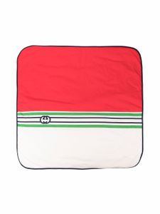 Gucci Kids couverture rayée à logo GG - Rouge