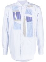 Comme Des Garçons Shirt chemise boutonnée à design patchwork - Bleu - thumbnail