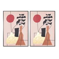 Schilderij DKD Home Decor 83 x 4,5 x 122,5 cm 83 x 4,5 x 123 cm Vaas Scandinavisch (2 Stuks)
