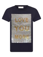 ELIE SAAB JUNIOR t-shirt en coton à sequins - Bleu