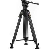 Tilta 75mm Cine Fluid Head with 2-Stage One Touch Carbon Fiber Tripod Legs - Space Gray