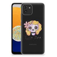 Silicone Back Case Samsung Galaxy A03 Boho Skull