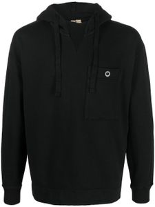 Ten C hoodie à poche plaquée - Noir