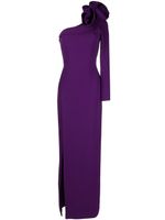 Elie Saab robe longue Cady à une épaule - Violet