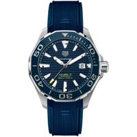 Horlogeband Tag Heuer WAY2021B / FT6150 Rubber Blauw 21.5mm - thumbnail