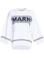 Marni pull à logo intarsia - Blanc