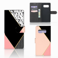 Samsung Galaxy Note 8 Book Case Zwart Roze Vormen