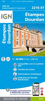 Wandelkaart - Topografische kaart 2216ET Etampes, Dourdan | IGN - Institut Géographique National