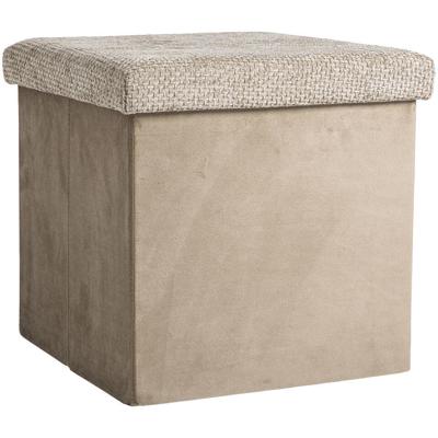 2e Halve Prijs Leen Bakker - Opbergbox Opvouwbaar - 38x38x38 Cm - MDF/Polyester - Bruin