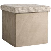 2e Halve Prijs Leen Bakker - Opbergbox Opvouwbaar - 38x38x38 Cm - MDF/Polyester - Bruin