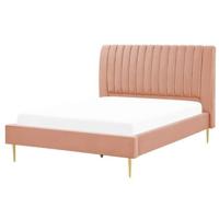 Beliani - MARVILLE - Tweepersoonsbed - Roze - 140 x 200 cm - Fluweel