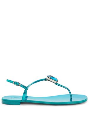 Giuseppe Zanotti sandales Anthonia à effet métallisé - Bleu