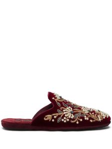 Dolce & Gabbana chaussons à perles brodées - Rouge