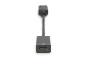 Digitus DB-340415-002-S DisplayPort-kabel DisplayPort / HDMI Aansluitkabel DisplayPort-stekker, HDMI-A-bus 0.20 m Zwart Afgeschermd (dubbel), Afgeschermd