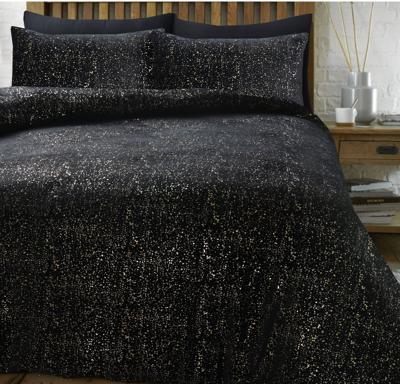 Sleeptime Glamour Flanel Sprankle Foil Zwart 240 x 200/220 cm