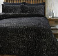 Sleeptime Glamour Flanel Sprankle Foil Zwart 240 x 200/220 cm