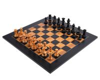 Rechapados Ferrer Zwart & Olijf Deluxe Staunton Schaakset met Etui