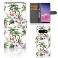Samsung Galaxy S10 | Telefoonhoesje | Met pasjeshouder | Flamingo Palms