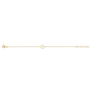 New Bling 9NB 0331 Armband met open ster zilver goudkleurig 16,5-19,5 cm