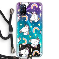 Rainbow Unicorn: Oppo A72 Transparant Hoesje met koord