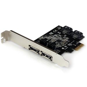 StarTech.com 2-poort PCI Express SATA 6 Gbit/s eSATA Controller Kaart 2x PCI-E SATA III Kaart 2 Intern / 2 Extern