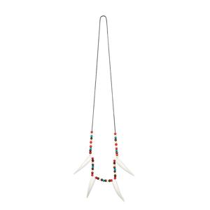 Carnaval/verkleed accessoires Indianen sieraden - kralen/tanden ketting - kunststof