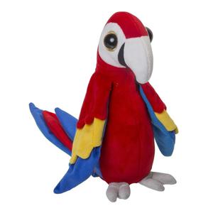 Nature Planet pluche papegaai knuffel - rood - 38 cm - vogels - dieren