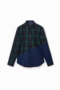Shirt met geruite patch - BLUE - XL