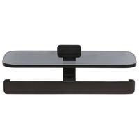 Toiletrolhouder Dubbel Geesa Shift Met Rookglas Planchet Geborsteld Zwart Metaal Toiletrolhouder Dubbel Geesa Shift Met Rookglas Planchet Geborsteld Zwart Metaal