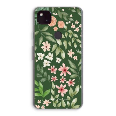Botanical green sweet flower heaven: Google Pixel 4a 5G Transparant Hoesje