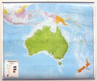 Wandkaart Australasia, Australië, Nieuw Zeeland en deel Oceanië, 120 x 100 cm | Maps International - thumbnail