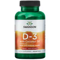 Ultra Vitamine D-3 2000iu W/coconut Oil | Swanson | 60ct