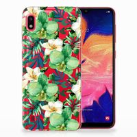 Samsung Galaxy A10 TPU Case Orchidee Groen - thumbnail